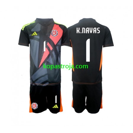 Billiga Fotbollströjor Costa Rica Keylor Navas 1 Målvakt Barn Tredje tröja 2024 Kortärmad